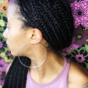 90 mm 925 Sterling Silver Hoop Earrings